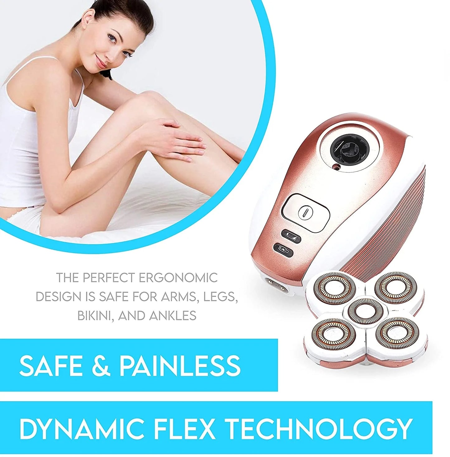 Electric Leg for Women - Electric Razor Rechargeable Painless Lady Razor for Leg Face Lips Body Underarms Armpit - Female Cordless Bikini Trimmer