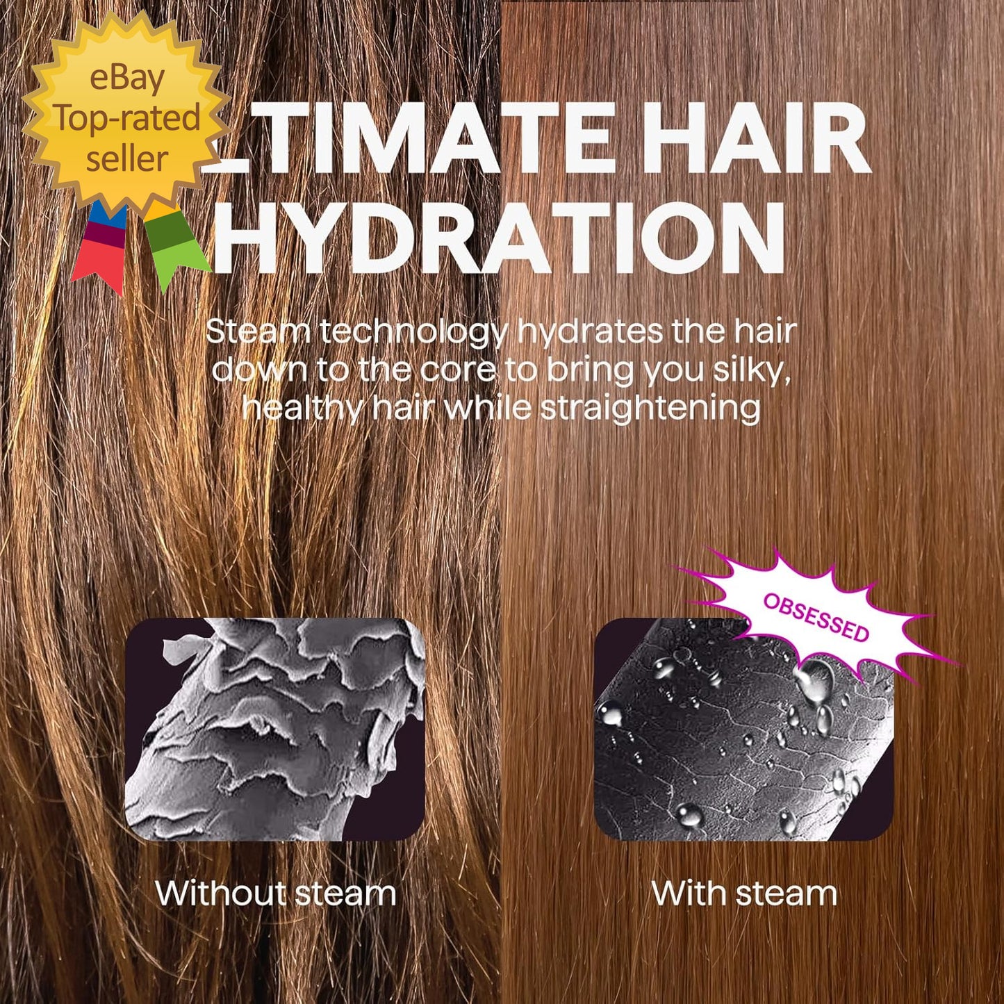 Pro Steam Hair Straightener Brush, Steamline Pro 3 in 1 Straightening Brush, Ste
