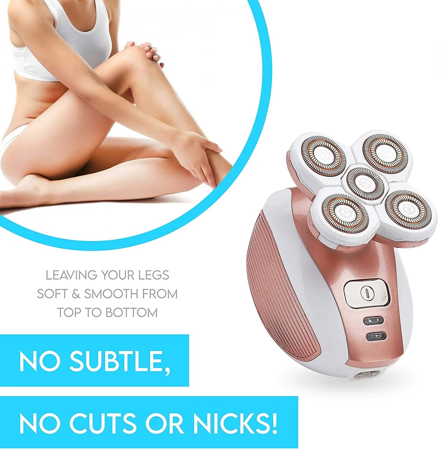 Electric Leg for Women - Electric Razor Rechargeable Painless Lady Razor for Leg Face Lips Body Underarms Armpit - Female Cordless Bikini Trimmer
